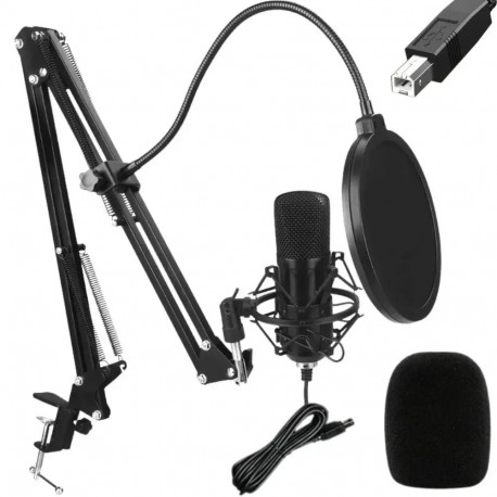 Fusion Studio USB Microphone | Podcasts | Streaming | Voice Recording + regulating Stand, Pop Filter