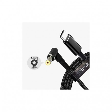 Fusion sülearvuti laadimiskaabel USB-C - Asus 5.5 x 2.5 mm | 18.5V-20V | 100W | 1.8m