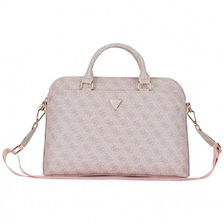Bag Guess 4G Zipper Pocket Triangle    Logo 15" pink