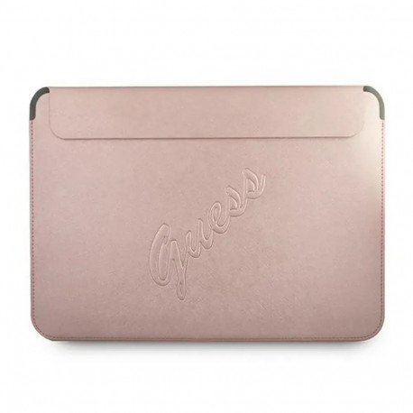 Guess Saffiano Script laptop sleeve 13" pink