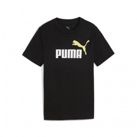 Child's Short Sleeve T-Shirt Puma Essentials 2 Color No.1 Log Black - 9-10 Years
