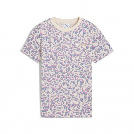 Laste Lühikeste varrukatega T-särk Puma Tweenerverse Aop Beež - 15-16 aastat