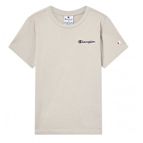 Child's Short Sleeve T-Shirt Champion Icons Contrast Beige - 9-10 Years