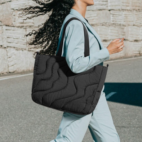 tomtoc Terra-T38 Puffy Laptop Tote Bag, 13,5 l, musta