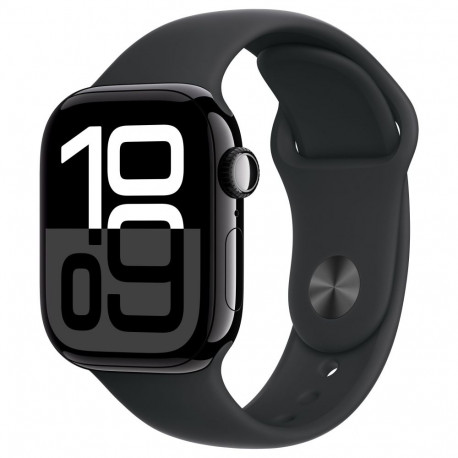"Apple Watch Series 10 GPS 42mm Jet Black Aluminium Case with Sport Band S/M - Black"""