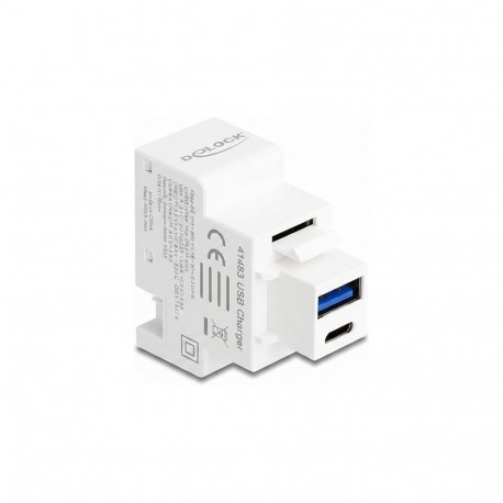 "Keystone Modul mit USB Typ-A und USB Type-C™ Ladebuchse PD 20 W weiß"