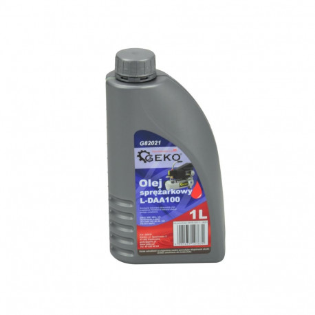 Geko compressor oil G82021, 1L, L-DAA100, for reciprocating, rotary and sliding vane compressors