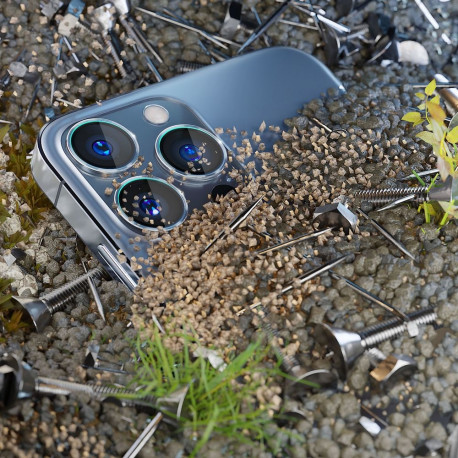 3mk Lens Protection Pro Camera Cover - with Blue Frame for iPhone 15 Pro