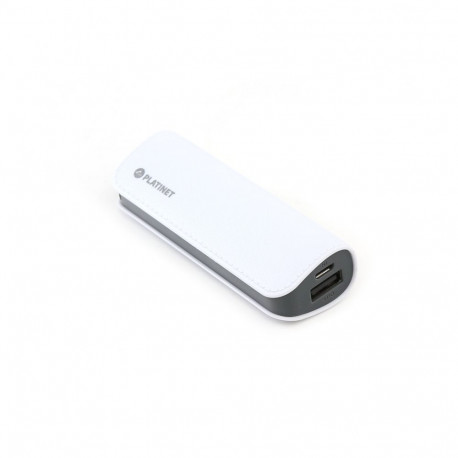 Platinet power bank Leather 2600mAh + microUSB cable, white (43407)