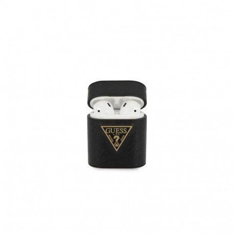 Guess GUACA2VSATMLBK Saffiano Silicone Case For Apple Airpods 1 | 2 Black