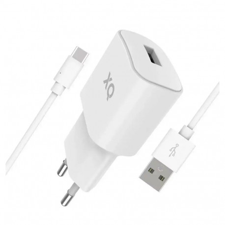 XQISIT Charger reisilaadija | 12W | USB-A, USB-C | USB-A kuni USB-C kaabliga komplektis | valge