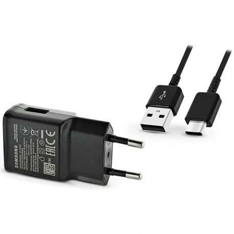 Samsung EP-TA200EBE travel charger | 15W | USB-A, USB-C | with USB-A to USB-C cable included | black