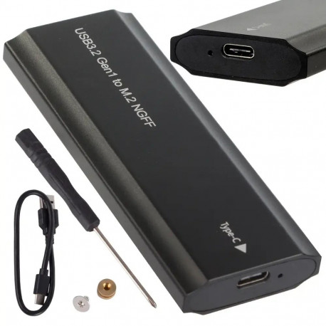Fusion M2 USB-C M-võtmega SSD kettaadapter, must