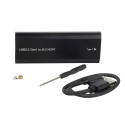 Fusion M2 to USB-C M-key SSD disk adapter black