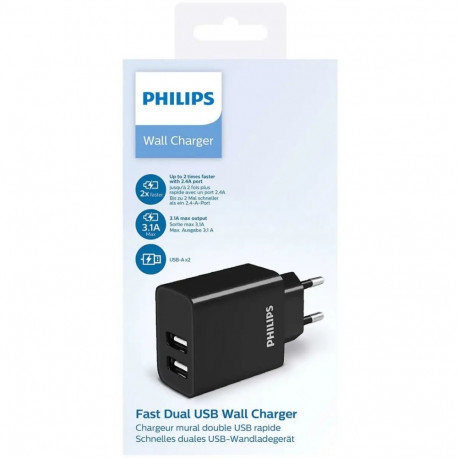 Philips DLP2610 - telefonilaadija 2 X USB | must