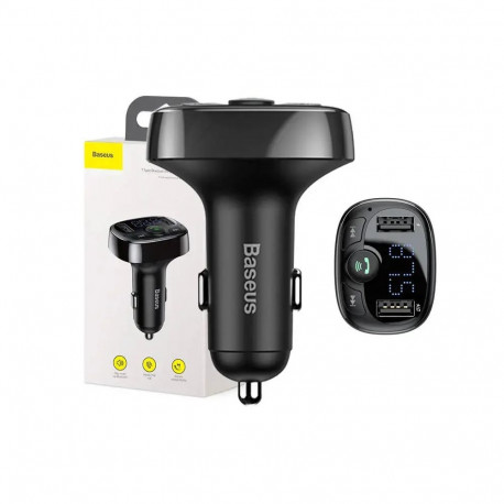 Baseus FM-saatja T-tüüpi Bluetooth 2xUSB microSD (must)