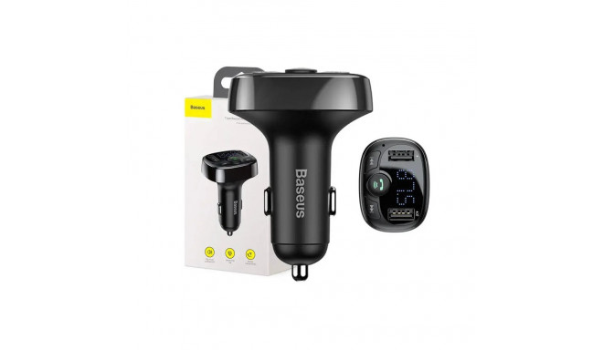 Baseus FM Transmitter T typed Bluetooth 2xUSB microSD (Black)