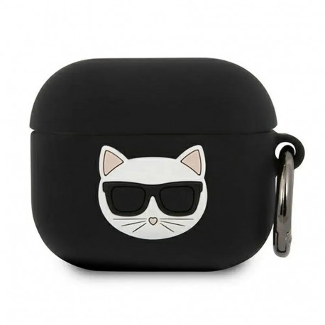 KLACA3SILCHBK Karl Lagerfeld Choupette Head Silicone Case for Apple Airpods 3 Black