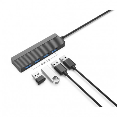 EGA H2 USB-jaotur | USB-C kuni 4x USB 3.0 | must