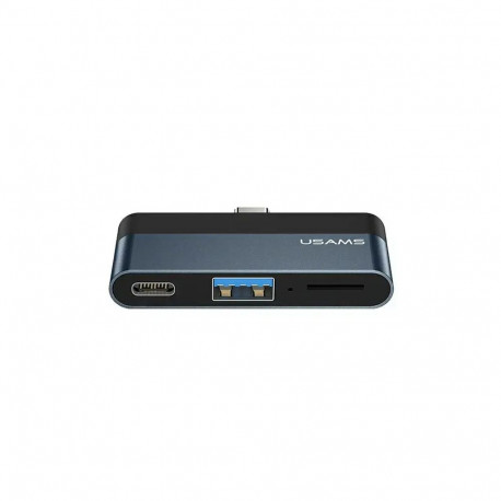 USAMS Adapter HUB USB 3.0|USB-C|Micro SD szary|grey SJ491HUB01 (US-SJ491)