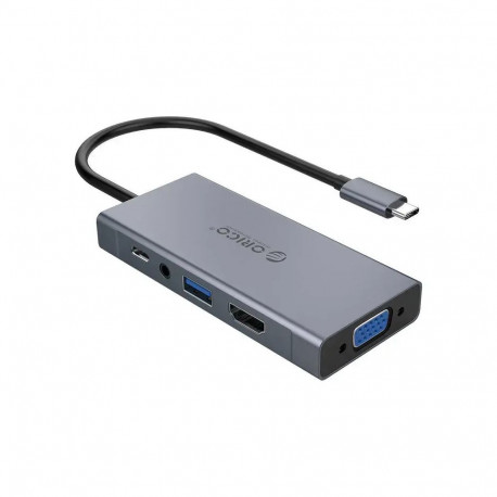 Orico 5-in-1 Adapter Hub, HDMI 4K + USB 3.0 + VGA + AUX + USB-C PD 60W