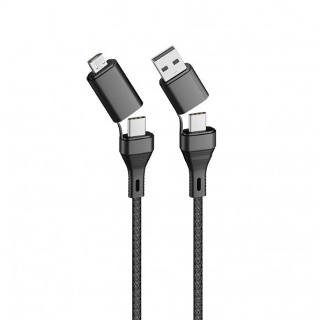 Forever CORE 4-in-1 data transfer and charging cable | USB-A to USB-C, Micro USB | 15W | 1.2m | blac