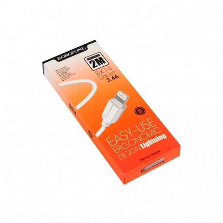 Borofone X14 data transfer and charging cable | USB-A to Lightning | 12W | 2m | white