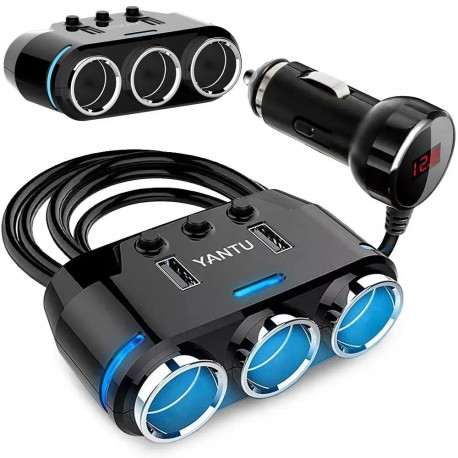Goodbuy autolaadija | 10.5W | USB-A | kaabliga komplektis | LCD-ekraaniga | must