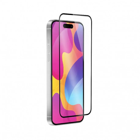 Fusion 5D full cover tempered glass for phone iPhone 15 Plus black