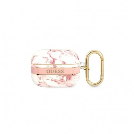 Guess GUAPHCHMAP AirPods Pro cover różowy|pink Marble Strap Collection
