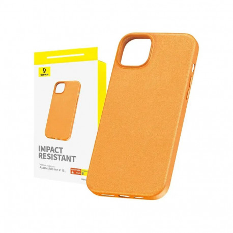 Baseus Fauxther Series phone case for iPhone 15 orange