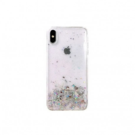 Fusion Glue Glitter Back Case Silicone Case For Apple iPhone 12 Pro Max Transparent