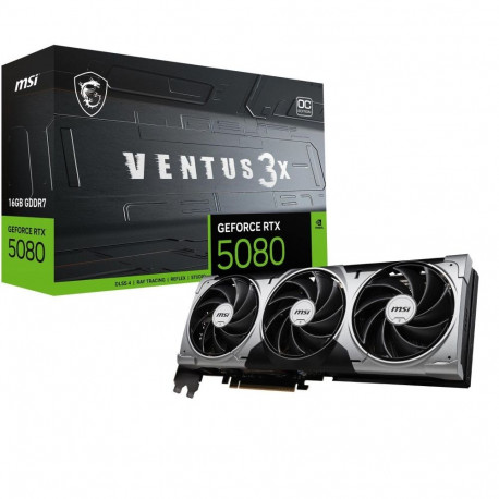 MSI Graphics Card||NVIDIA GeForce RTX 5080|16 GB|GDDR7|256 bit|PCIE 5.0 16x|Dual Slot Fansink|1xHDMI