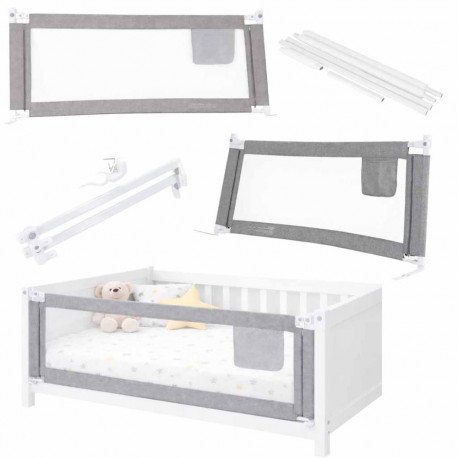 Barierka do łóżka ochronna zabezpieczenie blokada osłona 140cm szara