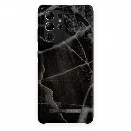 Mobiili tagakaas Ideal of Sweden Galaxy S21 Ultra, Black Thunder Marble
