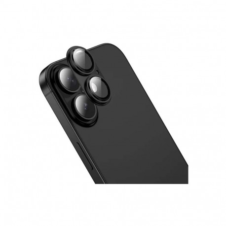 Kaamera kaitseklaas Hoco iPhone 17 Armor Metal ringid, must