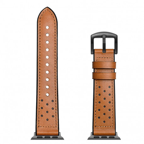 Kellarihm Trendybay Apple Watch 44/45/46/49mm, silikoon/nahk pruun