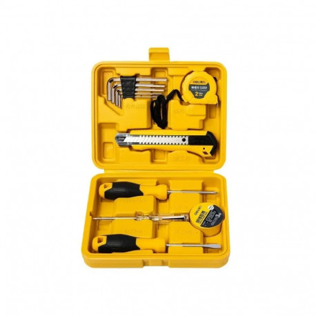 DELI TOOLS koduste tööriistade komplekt 11 tk|komplekt Kollane