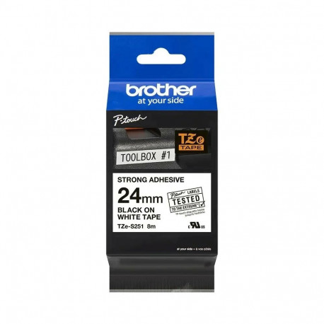 Kleepkirjalint/markeerimislint BROTHER Strong TZE-S251 24mm must/valgel