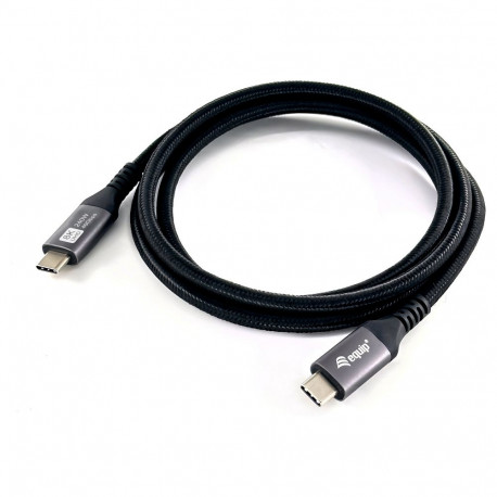 "Equip Kabel USB-C4.0->C 40Gbps PD240W St/St 0.50m schwarz"