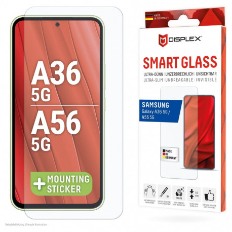 "DISPLEX Smart Glasschutzfolie für Samsung Galaxy A56/A36 Kratzer-resistent, ultra-dünn, Schmutzabwe