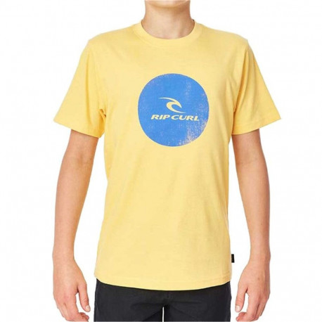 Child's Short Sleeve T-Shirt Rip Curl Rip Curl Corp Icon Boys Yellow - 10 Years
