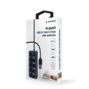 USB-jaotur 4xUSB3.1 lülititega, must