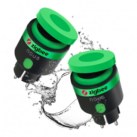 Smart sockets 2pcs. ZigBee 230Vac, 16A, hermetic IP44, with power monitor, TUYA / Smart Life