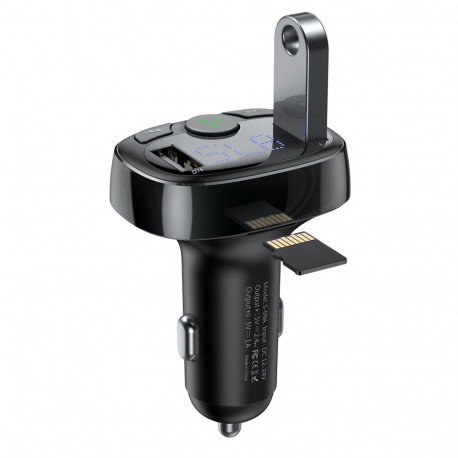 Bluetooth FM-modulaator autolaadija 2xUSB 3.4A, must