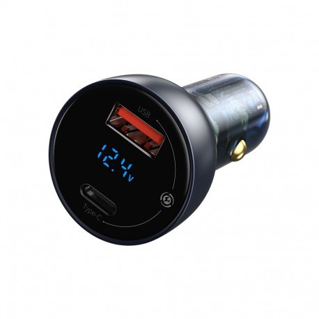 Car Quick Charger 12-24V 65W USB + USB-C QC4.0 PD3.0 with Voltage, Current Display