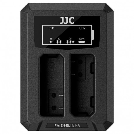 JJC Nikon DCH EL14TC USB C Dual BatteryCharger (voorNikon EN EL14/EN EL14A)