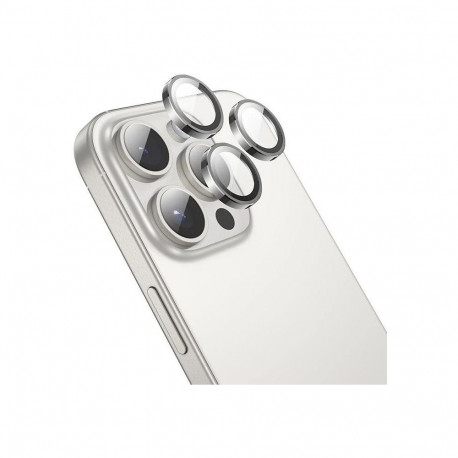 Kaamera kaitseklaas Hoco iPhone 16 Pro/16 Pro Max, ringid, hõbe