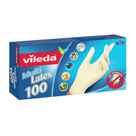 Disposable Glove - Vileda Multi Latex 100 Chemical-Resistant Beige