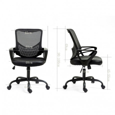 Office Chair - Activejet YK507 Mesh Backrest, Adjustable Height, Black